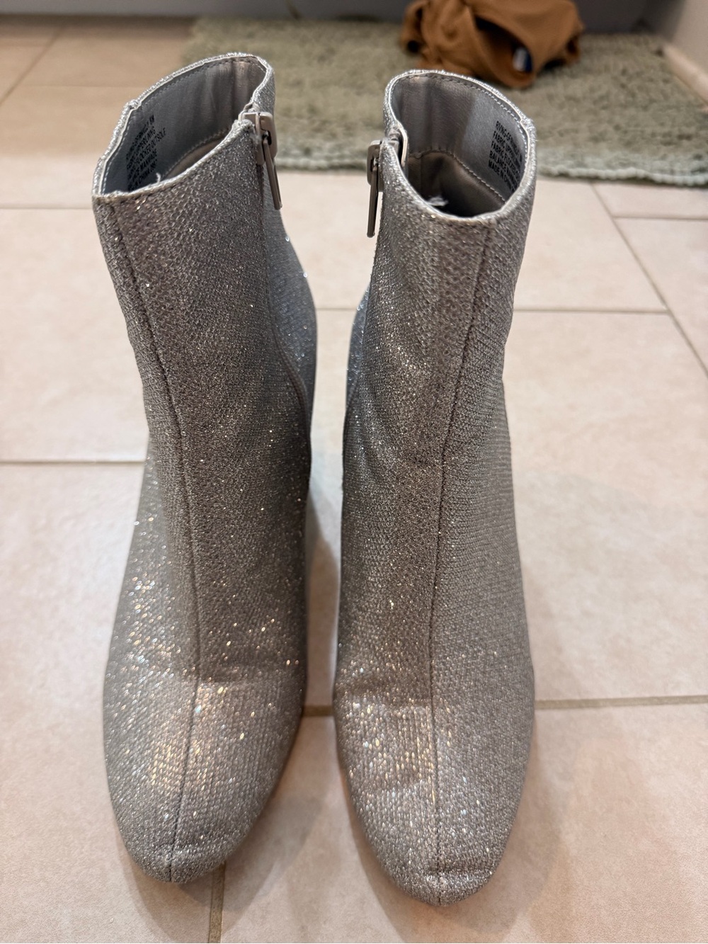 Madden Girl Silver Glitter Ankle Booties